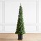7ft Pre-Lit Green Pine Christmas Porch Tree ,9 Functional Warm White/Multi-color Lights, remote controller